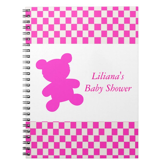 Carnet rose de douche d'ours de nounours (Devant)