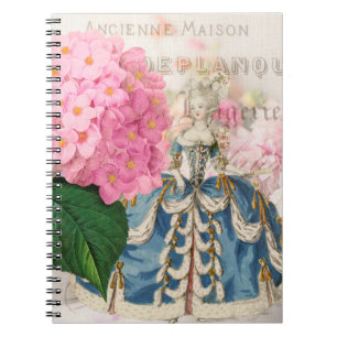 Carnet rose de Français d'hortensia de Marie