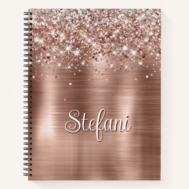 Carnet Rose de Glitterie Gold Faux Parties scintillant Mo (Devant)