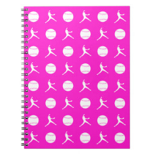 Carnet rose de motif de Fastpitch