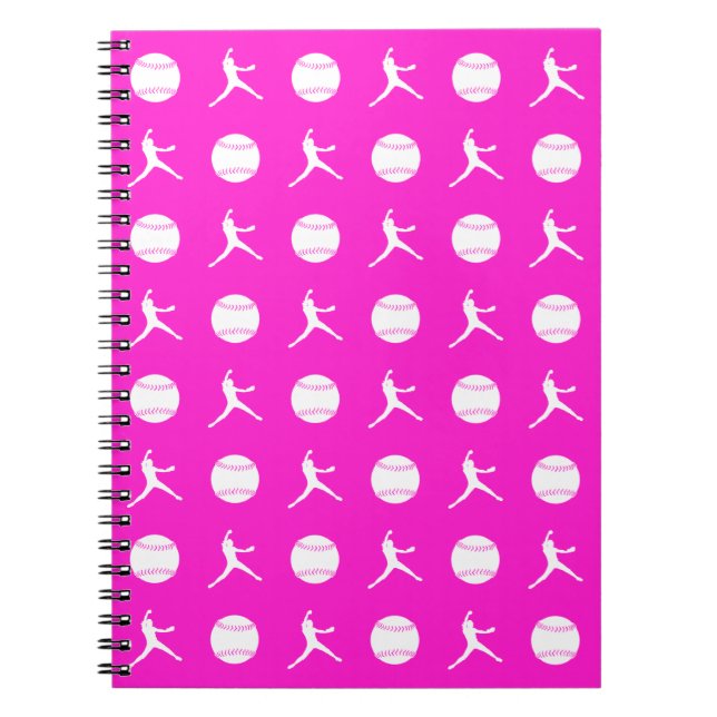 Carnet rose de motif de Fastpitch (Devant)