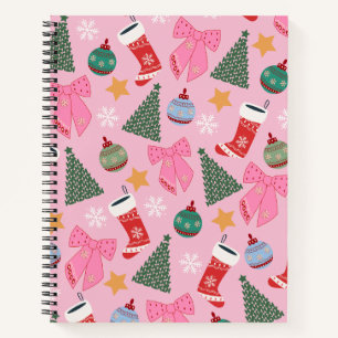 Carnet Rose de Noël mignon