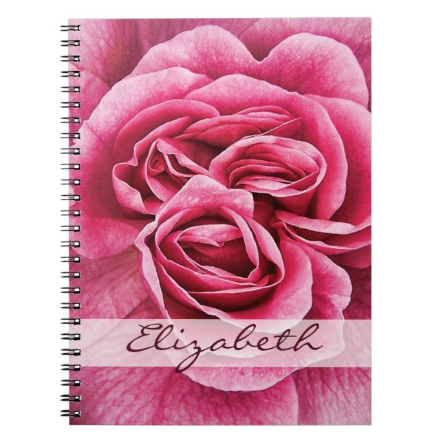 Carnet Rose de rose personnalisé (Devant)