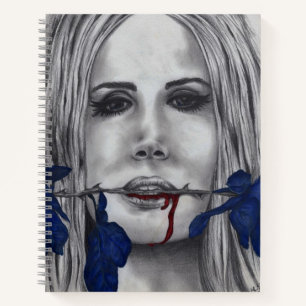 Carnet Rose de sang Vampire femme Goth Horror Imaginaire