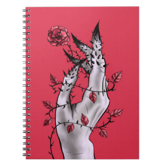 Carnet Rose déplaisant Mains Thorns Macabre Rouge