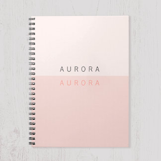 Carnet Rose Deux Tons Minimaliste
