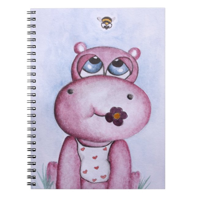 Carnet rose d'hippopotame (Devant)