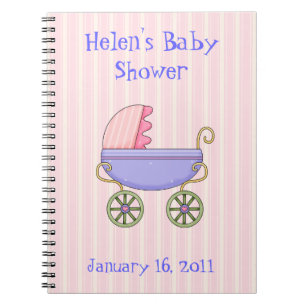 Carnet rose doux de baby shower
