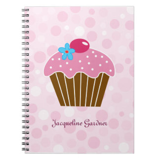 Carnet rose doux de petit gâteau
