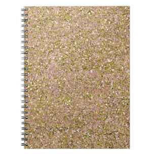 Carnet Rose Écarlate Rose et Or Paillettes Pailletées