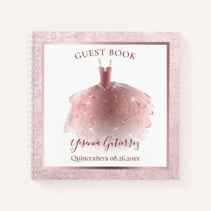 Carnet Rose élégant budget Gold Quinceañera robe invité