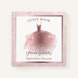 Carnet Rose élégant budget Gold Quinceañera robe invité