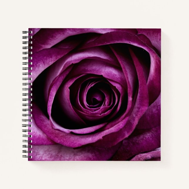 Carnet Rose élégante de couleur violet foncé (Devant)