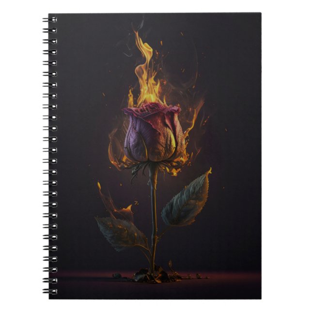 Carnet rose en feu (Devant)