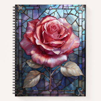 Carnet Rose en verre tendu - Gothique Floral Window Art