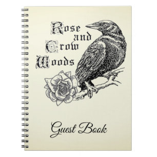 Carnet Rose et Crow Woods Guest Book teinté