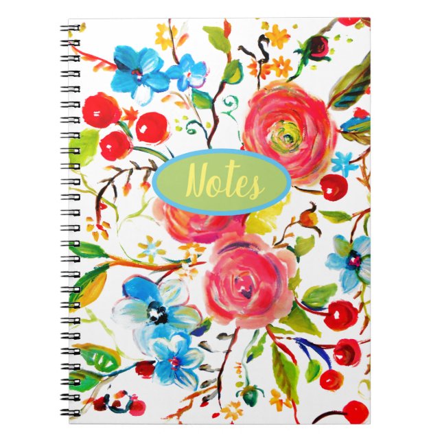 Carnet Rose et Fleur de Cerisier Personnalisables (Devant)