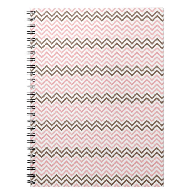 Carnet Rose et Marron Chevron Féminin (Devant)