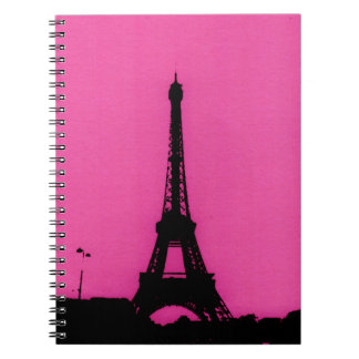 Carnet rose et noir de Tour Eiffel