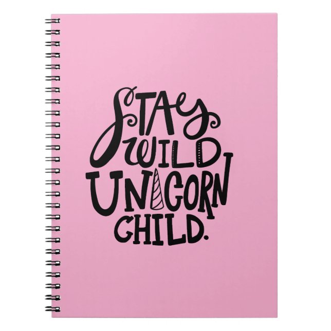 Carnet Rose Féminin Licorne Sauvage (Devant)
