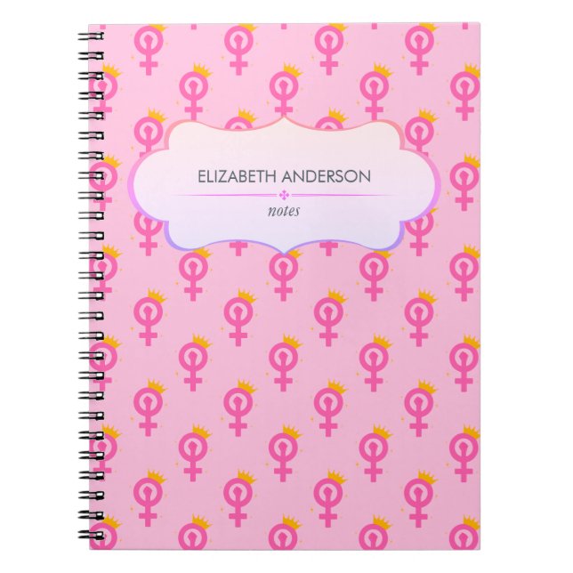 Carnet Rose Féministe Personnalisé (Devant)