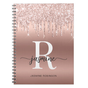 Carnet Rose fille Parties scintillant or Drives Monogram