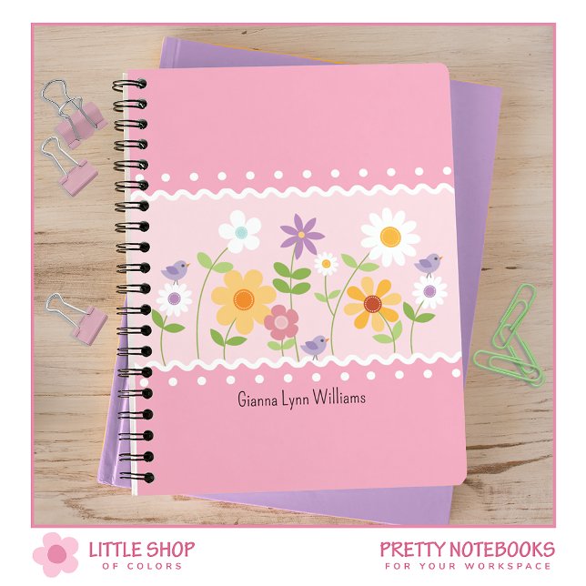 Carnet Rose Floral Botanique Monogramme (Créateur téléchargé)