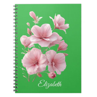 Carnet Rose Florale Élégante Personnalisée