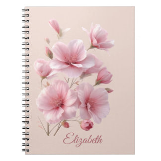 Carnet Rose Florale Élégante Personnalisée