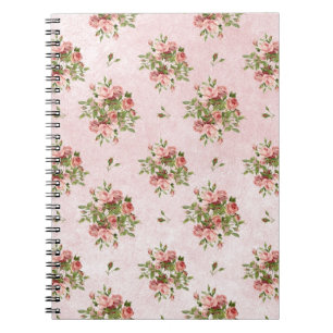 Carnet Rose florales romantiques roses vintage chic fémin