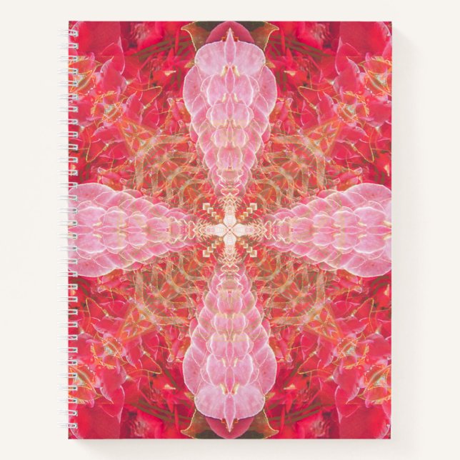 Carnet Rose fractal - Ordinateur portable (Devant)