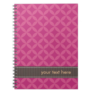 Carnet Rose géométrique personnalisé de diamants flambé