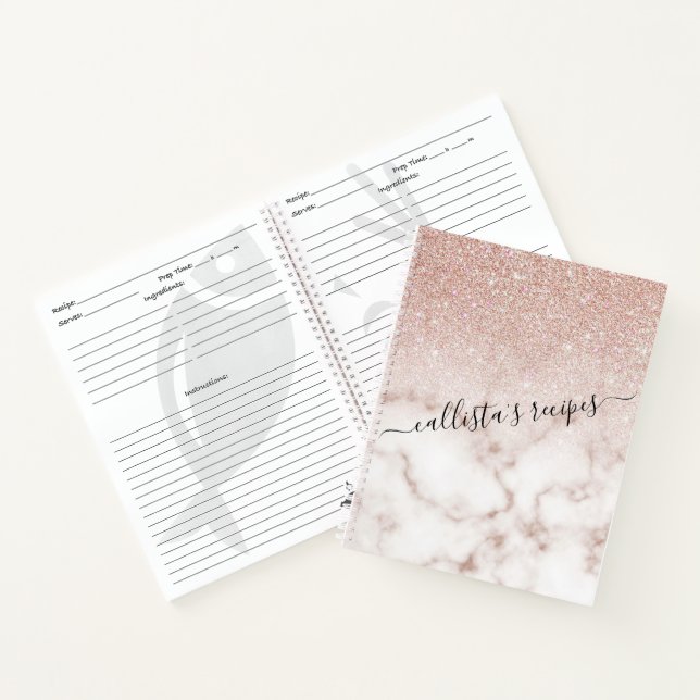 Carnet Rose glamour or blanc Parties scintillant marbre d (Intérieur)