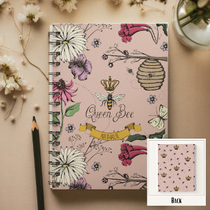 Carnet Rose Gold, Black & Gold Queen Bee, Crown & Soll