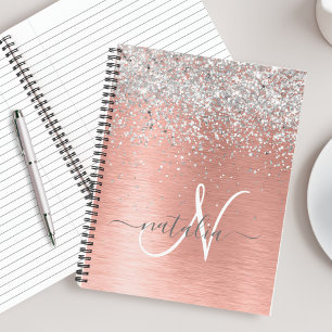 Carnet Rose Gold brossé Parties scintillant métallique No