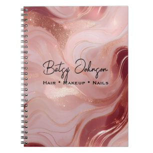 Carnet Rose Gold Élégant et Marbré Pailleté