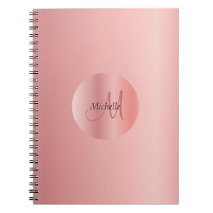 Carnet Rose Gold Elegant Monogram Modèle personnalisé