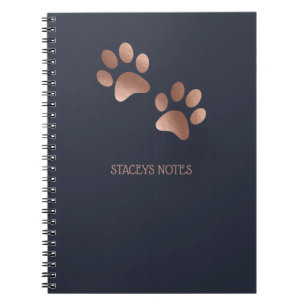 Carnet Rose Gold et Motif Empreinte de patte de la Marine