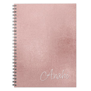 Carnet Rose Gold Faux Foil Simple Minimaliste Personnalis