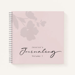 Carnet Rose Gold Floral Moderne Calligraphie Journalisati