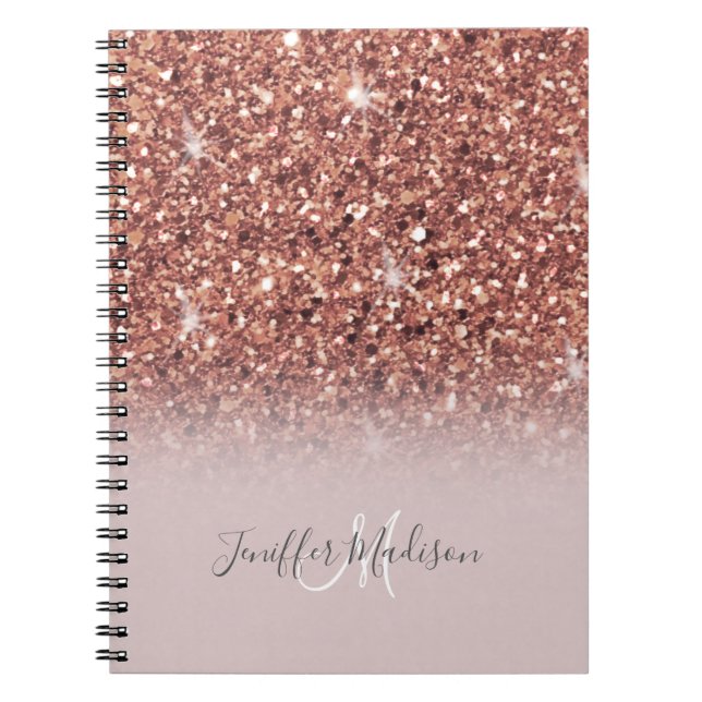 Carnet Rose Gold Glitter Drips (Devant)