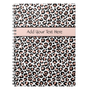 Carnet Rose Gold Imprimé Léopard Noir Tendance Chic Éléga
