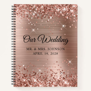 Carnet Rose Gold Pailleté Notre Invité de Mariage