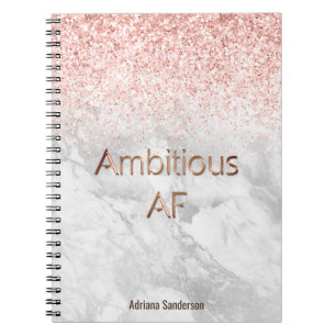 Carnet Rose Gold Pailleté Personnalisé Motivationnel 