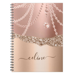 Carnet Rose Gold Paillettes Féminin Élégant Étincelle