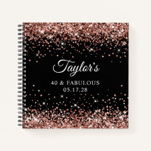 Carnet Rose Gold Parties scintillant Black 40 & Fabuleux 