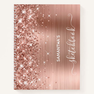Carnet Rose Gold Parties scintillant et Foil Girly Sketch