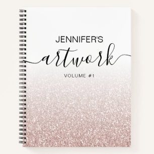 Carnet Rose Gold Parties scintillant Girly Ombre Nom du c