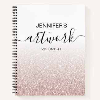 Carnet Rose Gold Parties scintillant Girly Ombre Nom du c