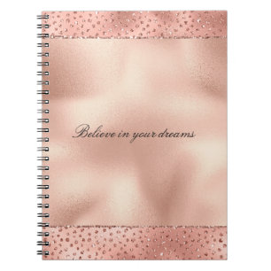 Carnet Rose Gold Rose Glam Paillettes